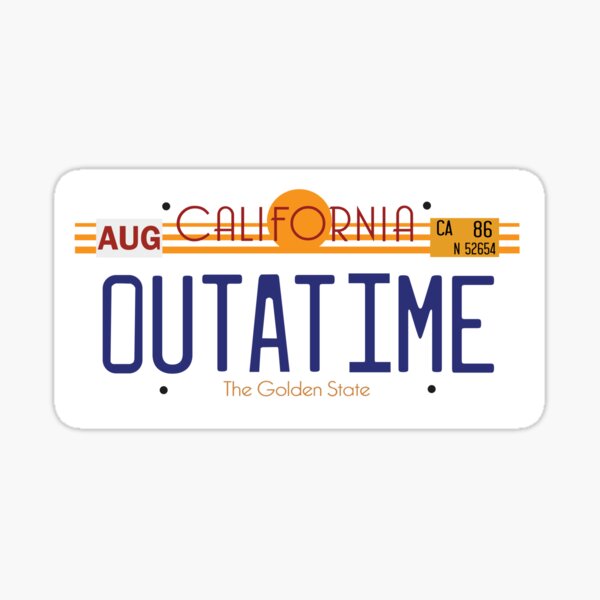 Item preview, 'Back to the Future' OUTATIME Delorean License Plate designed and sold by MattRuggz.