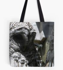 Why won't you let me nap? Barred Owl pair. Tote Bag