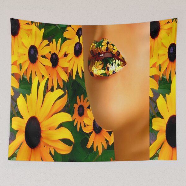 Item preview, Lips in sunflowers designed and sold by Yamy Morrell Art and Design.