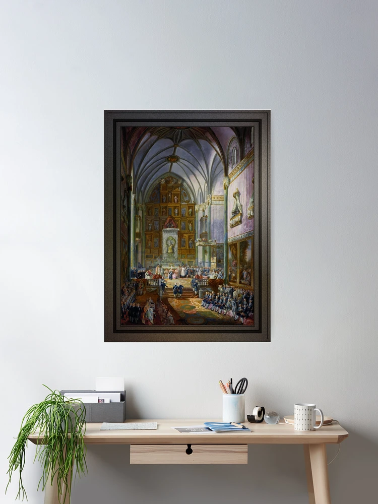 Swearing In Of Fernando VII As Prince Of Asturias by Luis Paret y Alcázar - لودویگ در طول بقیه عمر خود به شهرهای مختلف سفر می کرد و برای حامیان نقاشی می کشید و برای کلیساها نقاشی های دیواری می ساخت. 2 Swearing In Of Fernando VII As Prince Of Asturias by Luis Paret y Alcázar Room Decor Poster Art Print