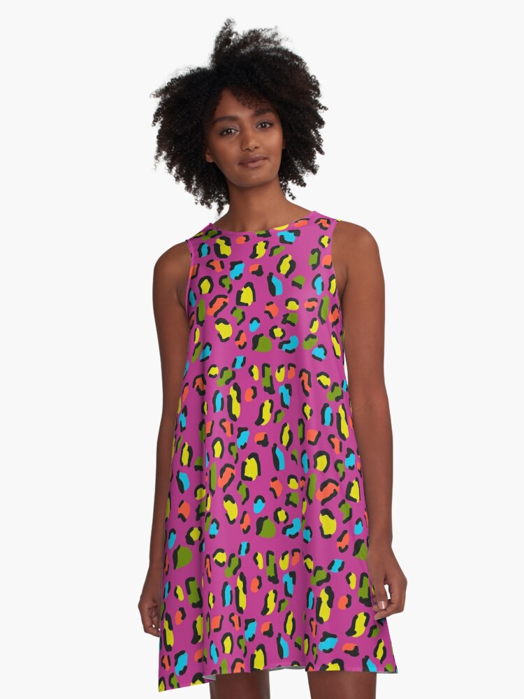 animal print neon dress