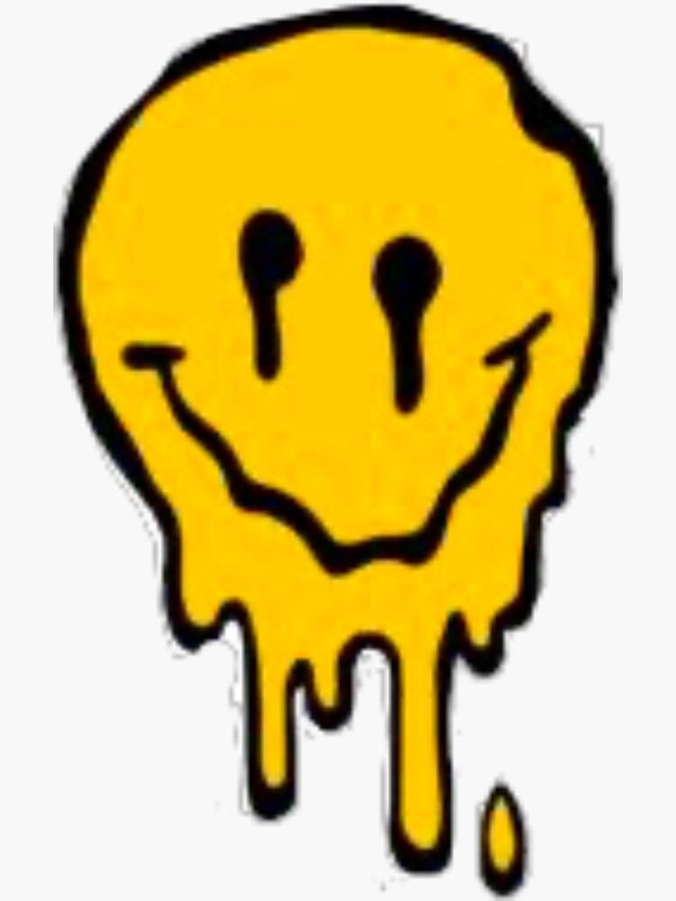 "Smiley face dripping" Sticker for Sale by passaropaty Redbubble