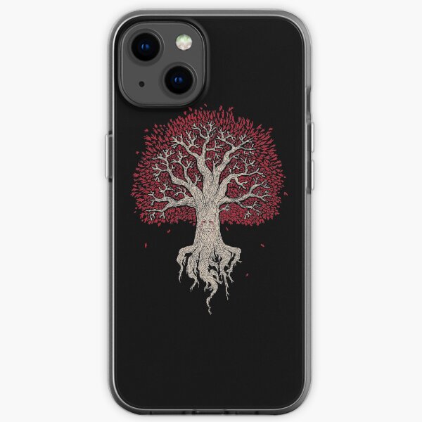con su cara tallada y ojos sangrantes Funda blanda para iPhone