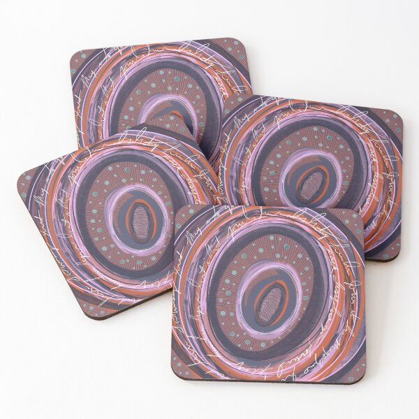 Item preview, Purple, blue and orange circle abstract art designed and sold by Lanie K Art.