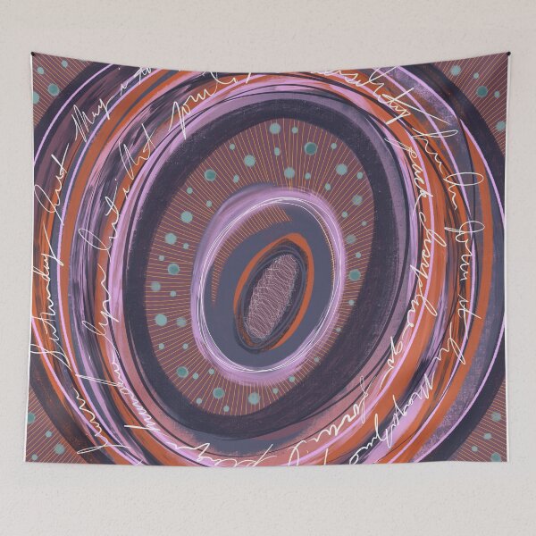 Item preview, Purple, blue and orange circle abstract art designed and sold by Lanie K Art.