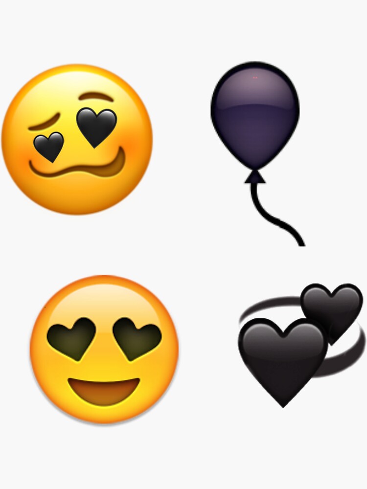 "Black themed emojis pack" Sticker for Sale by passaropaty Redbubble