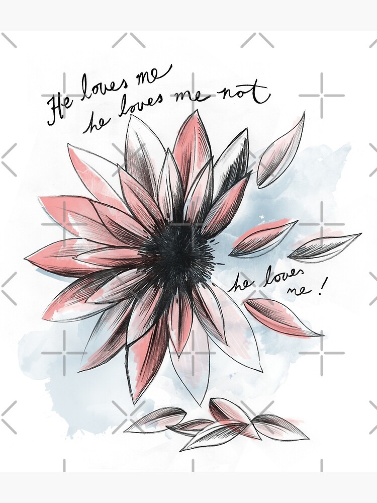 "He Loves Me, He Loves Me Not Flower" Poster by DreamyTees Redbubble