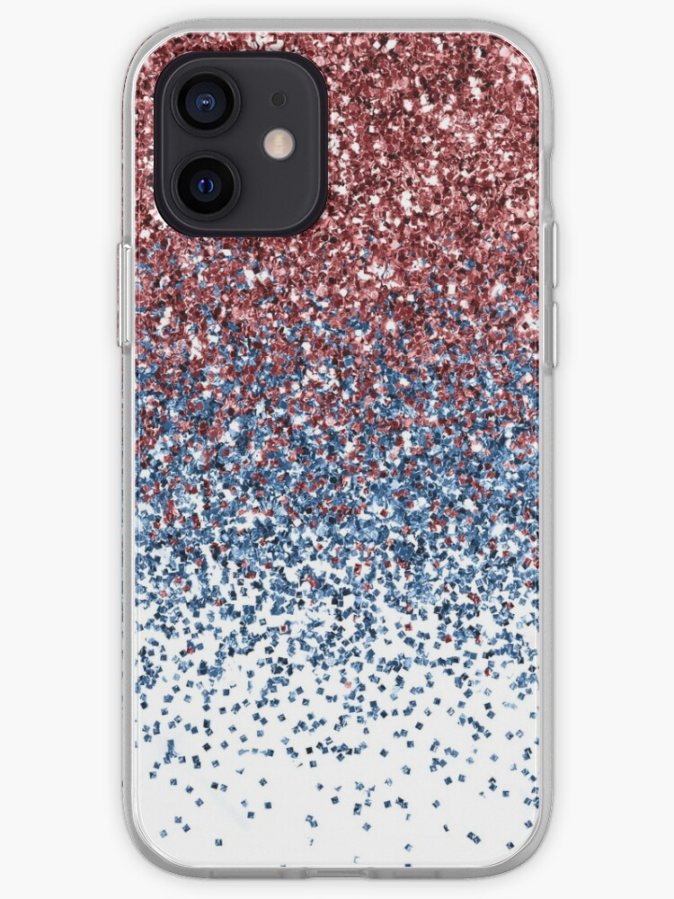 Red White Blue Glitzy Glitter Sparkle Iphone Case Cover By Pencreations Redbubble