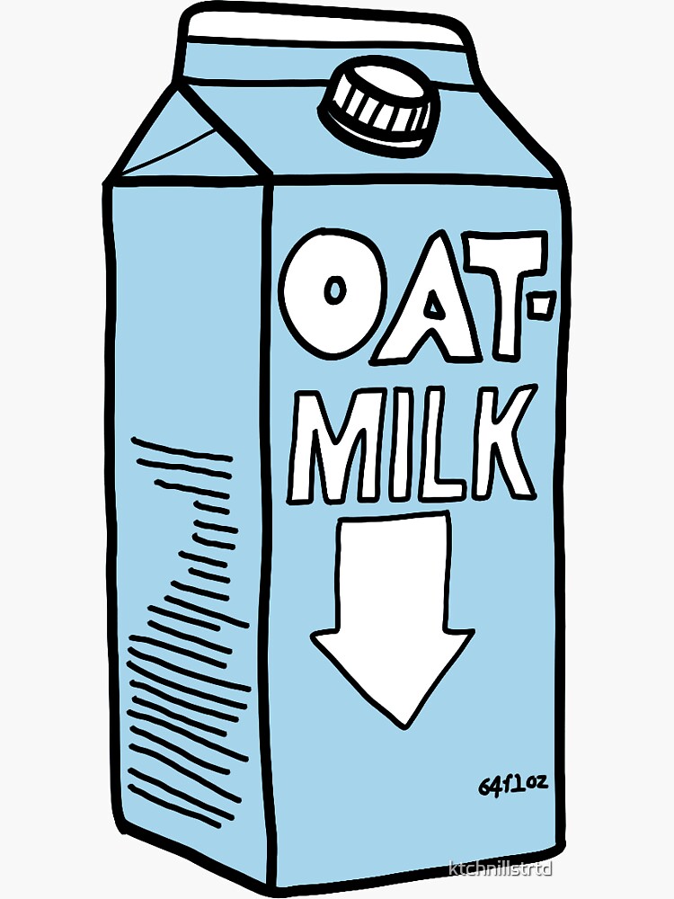 "Oat Milk Illustration" Sticker for Sale by ktchnillstrtd Redbubble