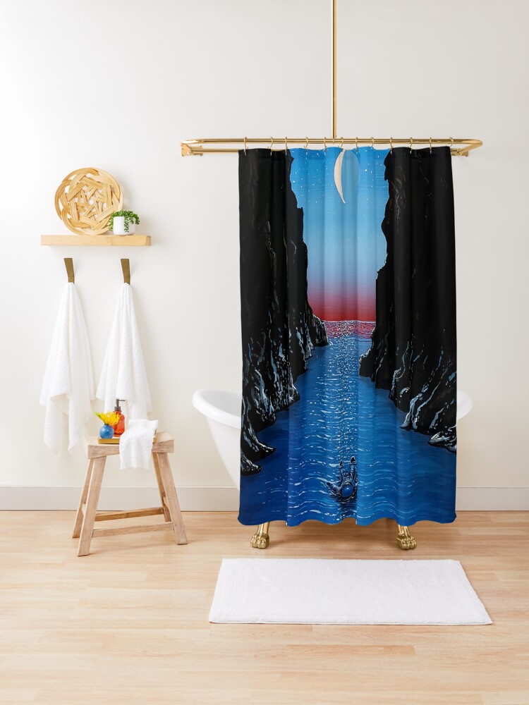 Shower Curtain, Night Drift designed and sold by flooko
