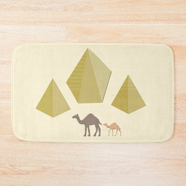 Item preview, Egyptian Camel Mother and Baby with Pyramids Digital Art designed and sold by naturegallery.