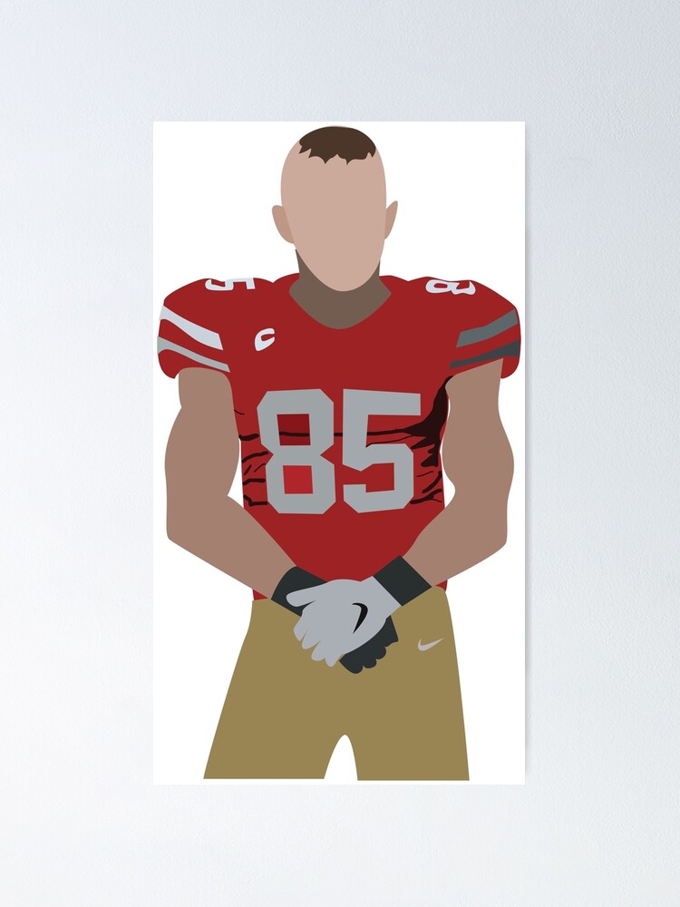 George Kittle Football Paper Poster 49ers 2 - George Kittle - T-Shirt