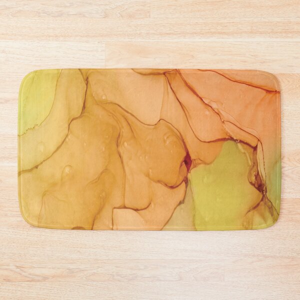 Item preview, Flowing ink abstract, peach and lime designed and sold by GayleWest.