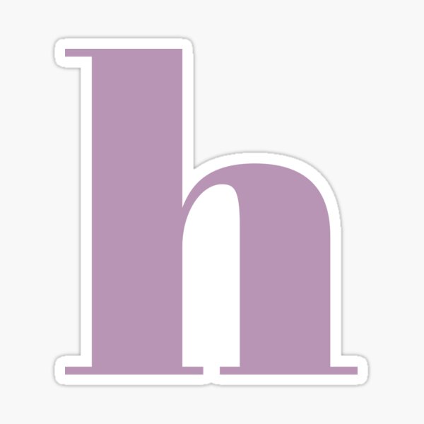 Letter H - Alphabet Art in Purple and White Sticker