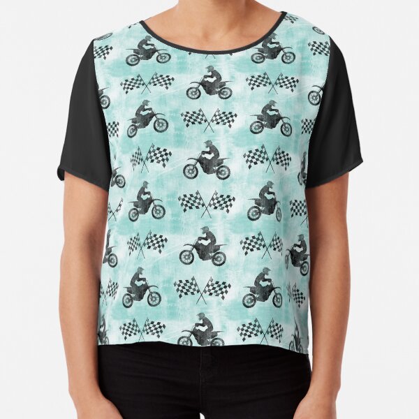 Motocross - rider and flag  Chiffon Top