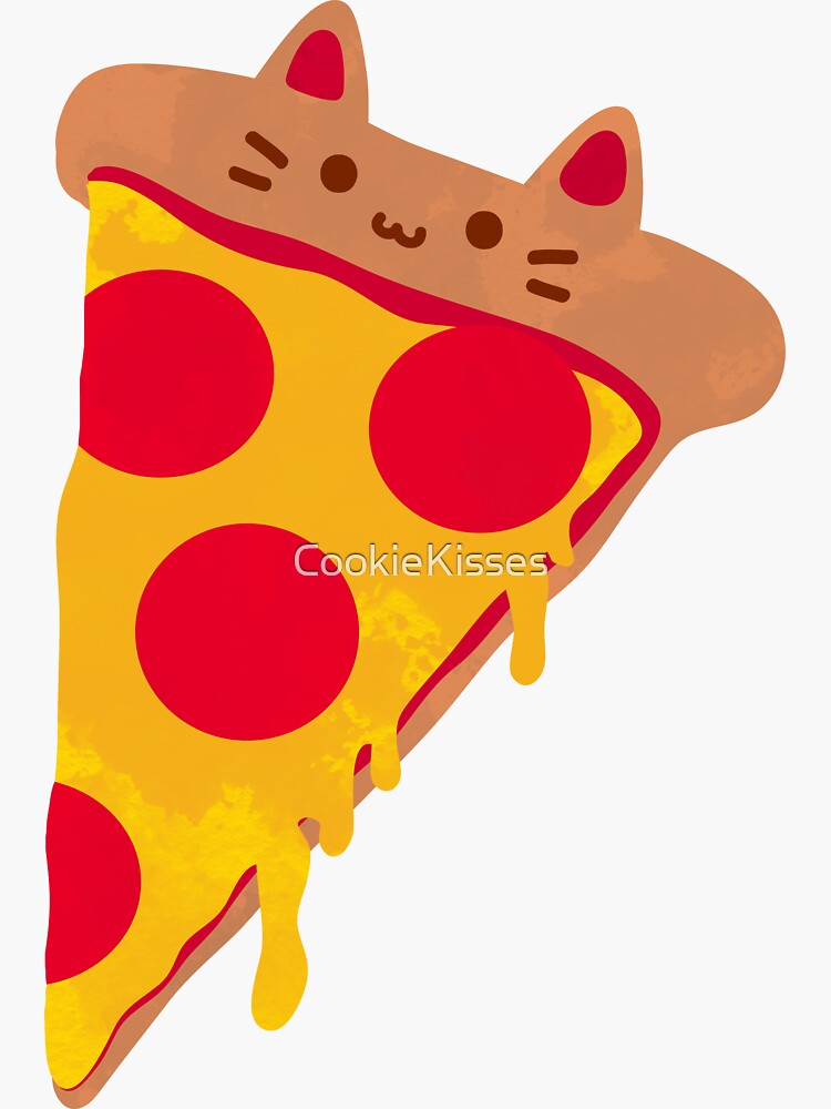 "Kawaii Pepperoni Pizza Cat " Sticker for Sale by CookieKisses Redbubble