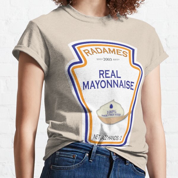 Camiseta con cuello en V y salsa mayonesa para mujer
