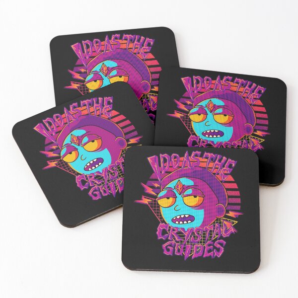 I Do As The Crystal Guides Rick and Morty Coasters (Set of 4)