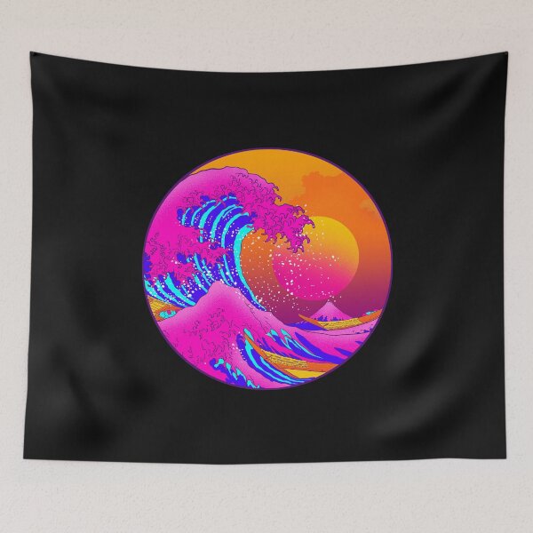Item preview, great wave off kanagawa neonwave designed and sold by gomskyartstudio.