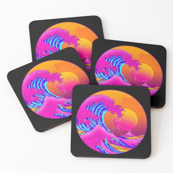 Item preview, great wave off kanagawa neonwave designed and sold by gomskyartstudio.
