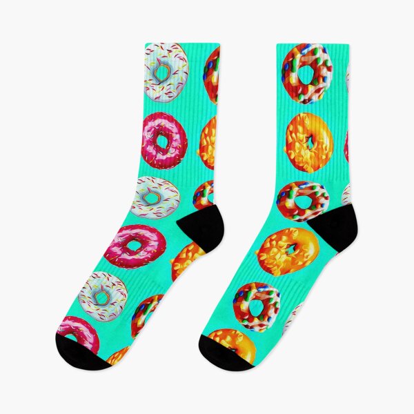 Item preview, Donuts on turquoise designed and sold by Yamy Morrell Art and Design.