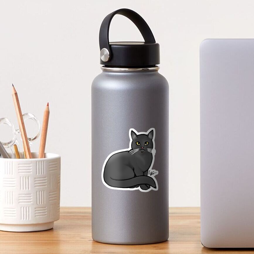 Seated Black Cat Sticker