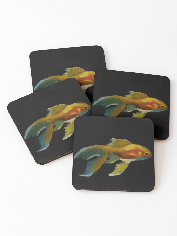 Fishing For Gold Coasters Set Of 4 By Johnnaart Redbubble