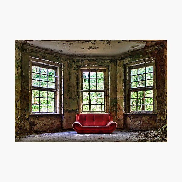 Red Sofa Photographic Print