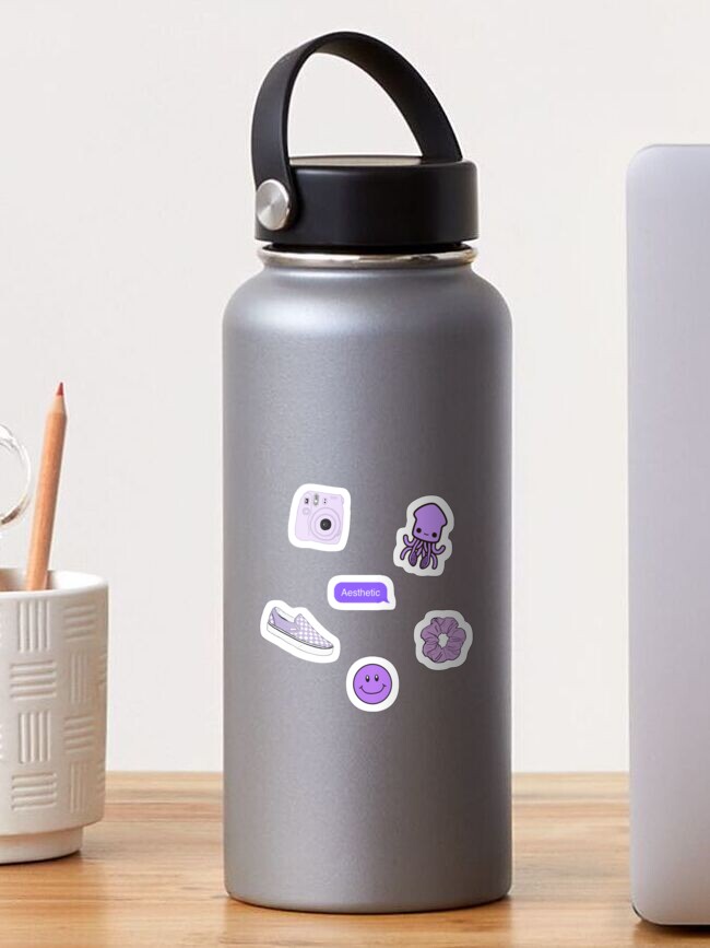 100 Purple Stickers Water Bottle Stickers Pack Vsco Stickers Cute