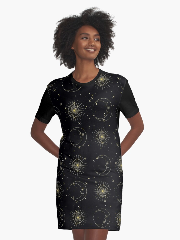 star and moon t shirt dress