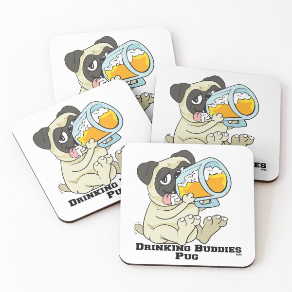 Item preview, Pug Dog Beer Drinking Buddies Series Cartoon  designed and sold by 3sistersrock.
