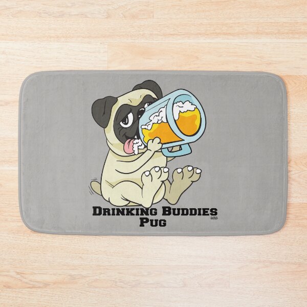Item preview, Pug Dog Beer Drinking Buddies Series Cartoon  designed and sold by 3sistersrock.