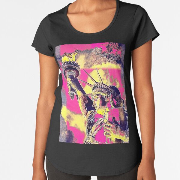 FREIHEITSSTATUE PINK Premium Rundhals-Shirt