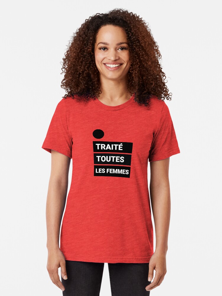 Thumbnail 2 of 6, Tri-blend T-Shirt, French Every Woman Treaty designed and sold by WomanTreaty.