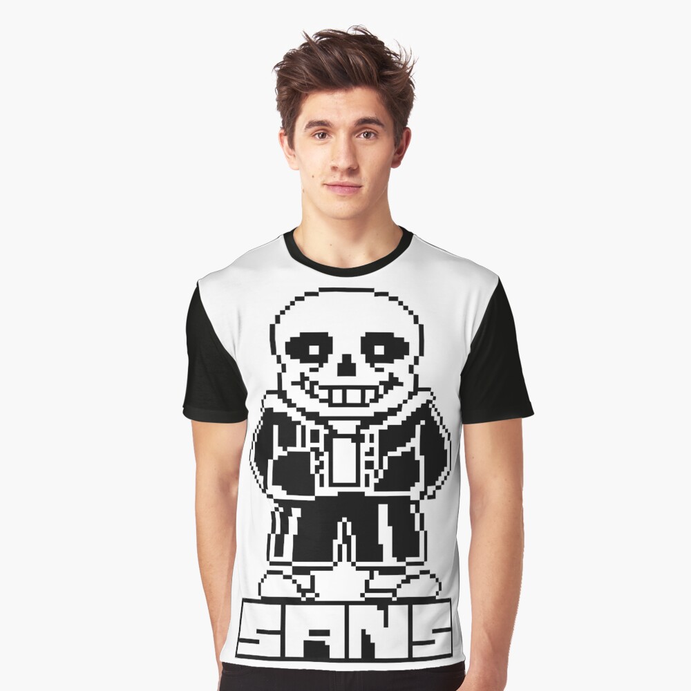 Undertale Men T-shirt Sans Pixel Art Black - Idolstore