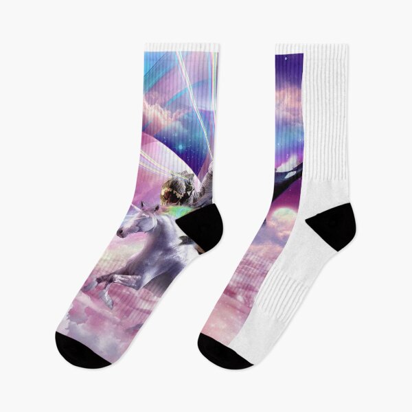 Item preview, Laser Eyes Space Cat On Dinosaur Unicorn - Rainbow designed and sold by SkylerJHill.