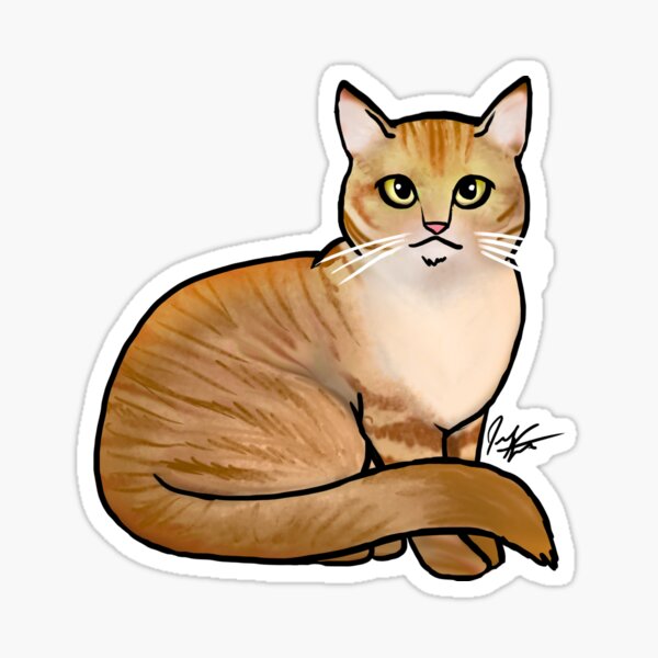 Seated Orange Tabby Cat Sticker