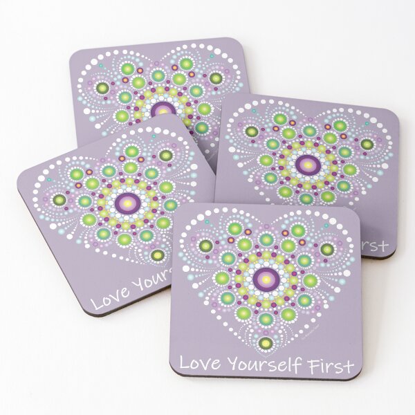 Item preview, Love yourself first heart mandala designed and sold by mandalaspot.