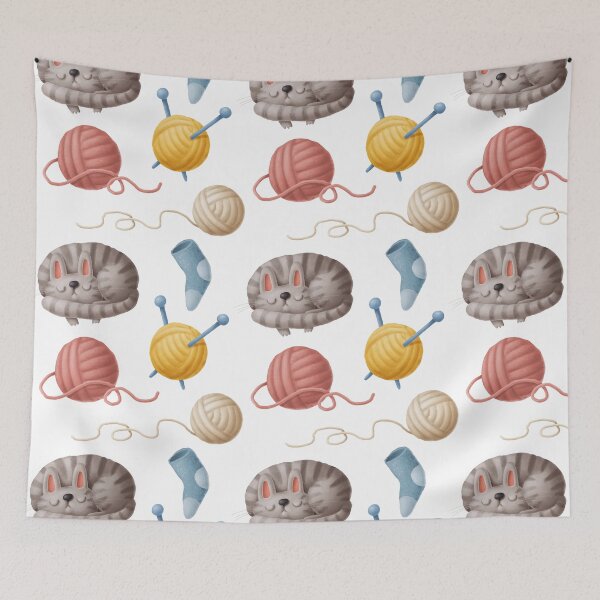 Item preview, Cats and Yarn designed and sold by Color Me F*@k!ng Happy.