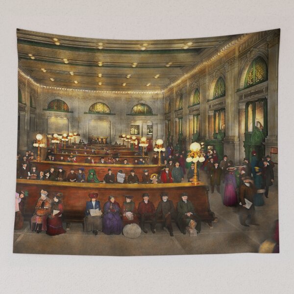 Item preview, Train Station - Waiting in Grand Central Station 1904 designed and sold by Mike Savad Photography.