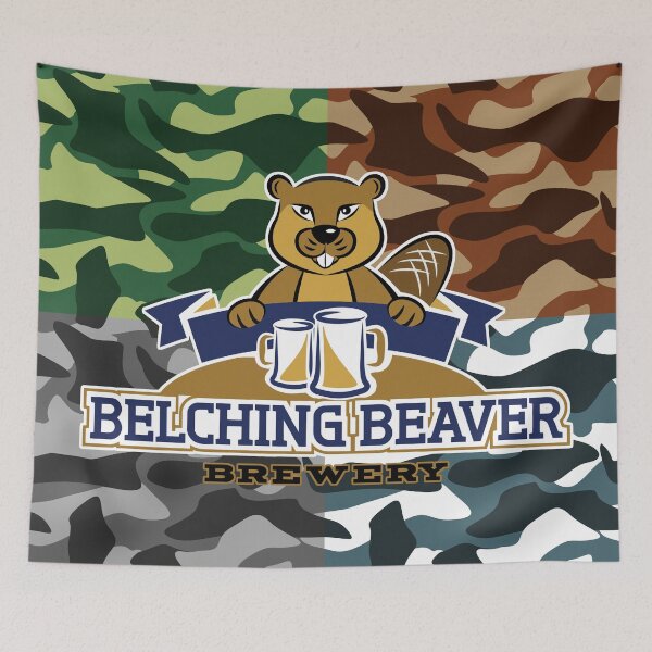 Item preview, Belching Beaver Brewery 4 Camouflage Military Four Colour Green Brown Grey designed and sold by 108dragons.