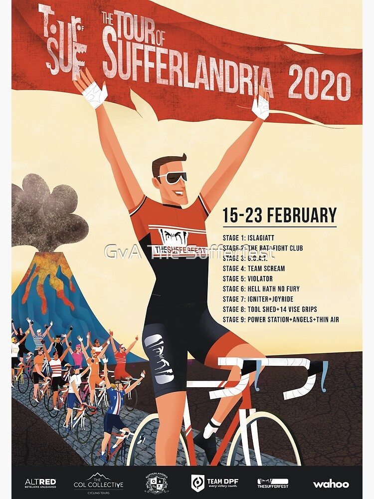 "Tour of Sufferlandria 2020" Poster by bvduck Redbubble