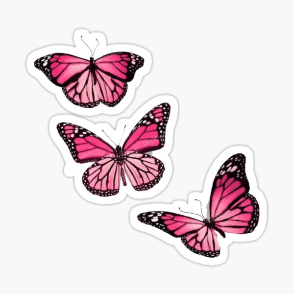 Pink Butterfly  Sticker for Sale by daisystickers <3