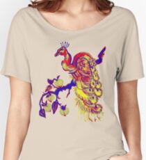 Peacock in a Peach Tree (Remix) Women's Relaxed Fit T-Shirt