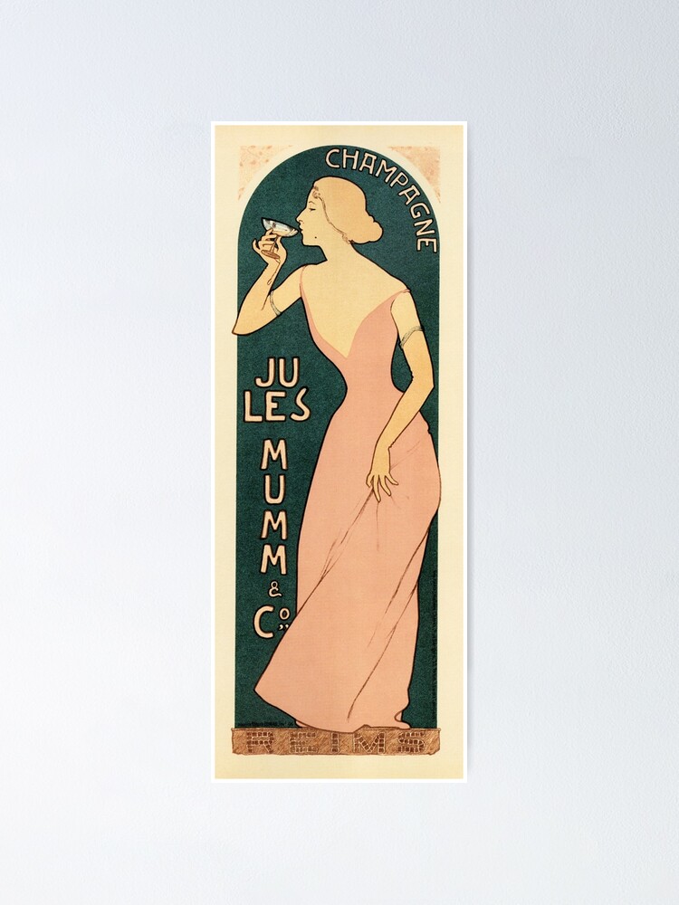 Alternate view of CHAMPAGNE JULES MUMM by Maurice Realier-Dumas c1895 Vintage France Wine Advertisement Poster