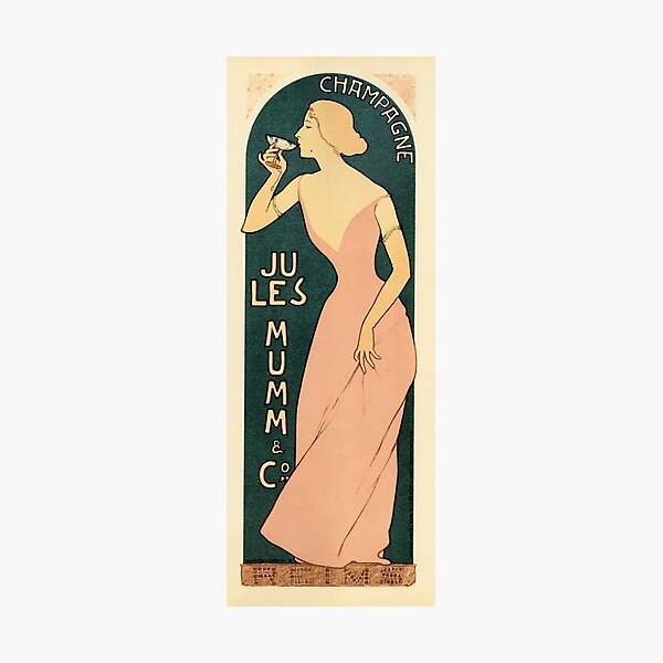 CHAMPAGNE JULES MUMM by Maurice Realier-Dumas c1895 Vintage France Wine Advertisement Photographic Print