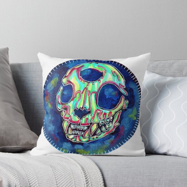 Item preview, psychedelic three eyed cat skull designed and sold by HiddenStash.