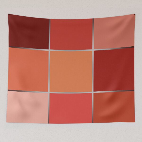 Item preview, Geometrical gradient red brown squares patchwork patches pieces background designed and sold by fuzzyfox.