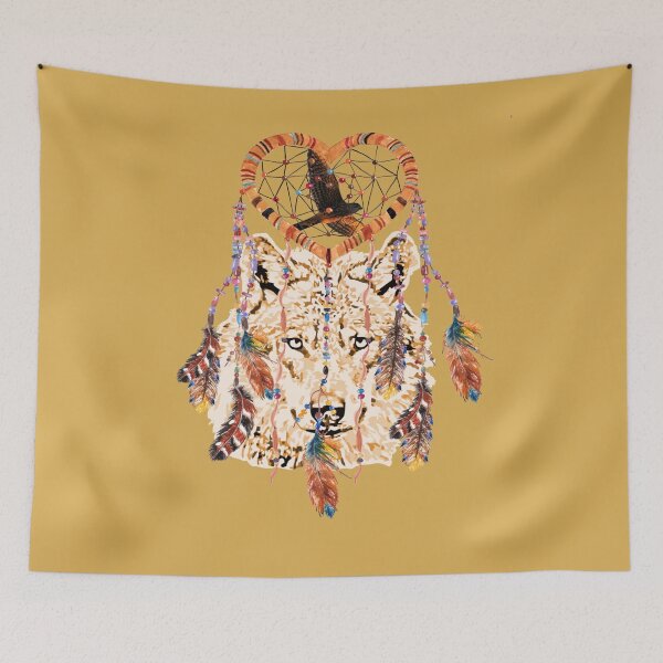 Item preview, Wolf dream catcher mystic falcon designed and sold by kreawusel-bin.