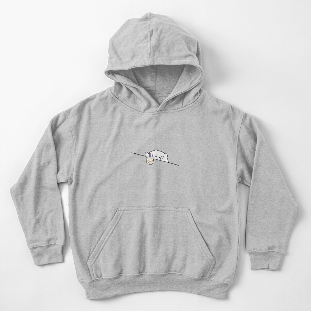 Bongo Cat Wants Boba! Kids Pullover Hoodie